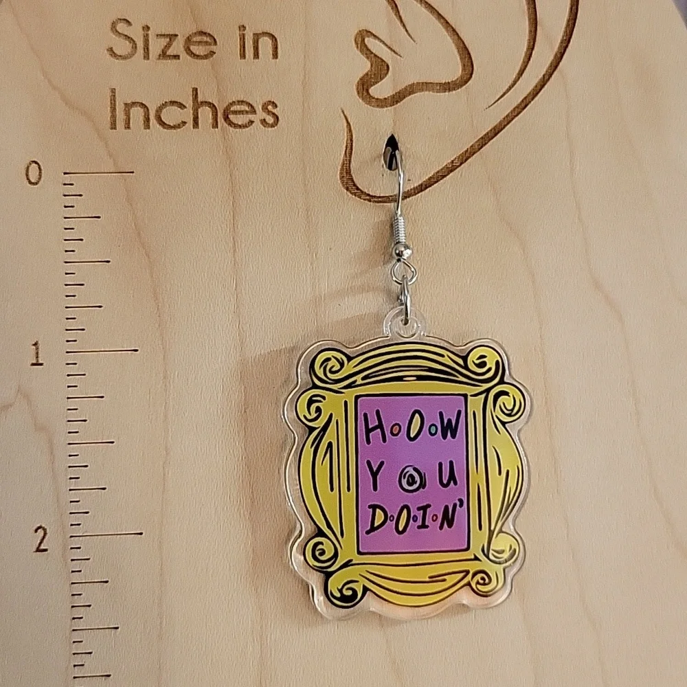 Friends Picture Frame Drop Earrings - Picture 3 of 6